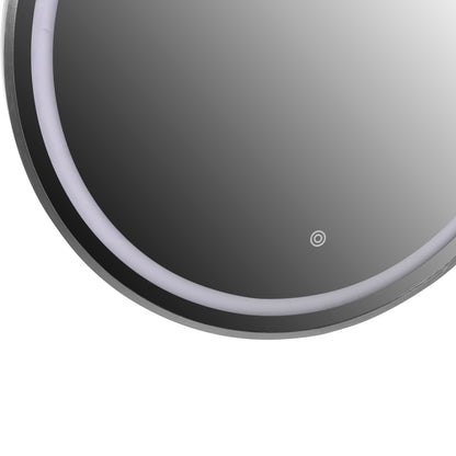 WALL MIRROR ROUND HM9580.40 ALUMINUM IN GREY-LED LIGHT Φ60x3cm.