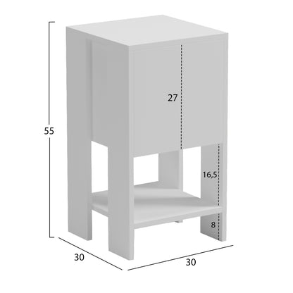NIGHTSTAND ARGUS HM18378.02 MELAMINE IN WHITE 30x30x55Hcm.