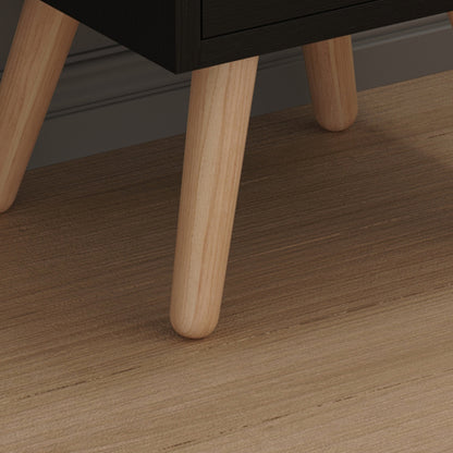 BEDSIDE STAND DINKL HM2472.02 MELAMINE-2 DRAWERS-WENGE 29.5x29.5x45Hcm.