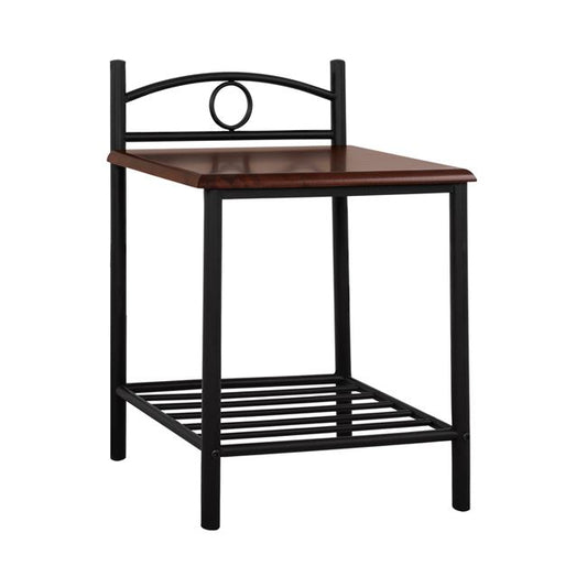 Bedside table Suzie HM387 from metal and RUBBERWOOD 45x35x48-61H cm