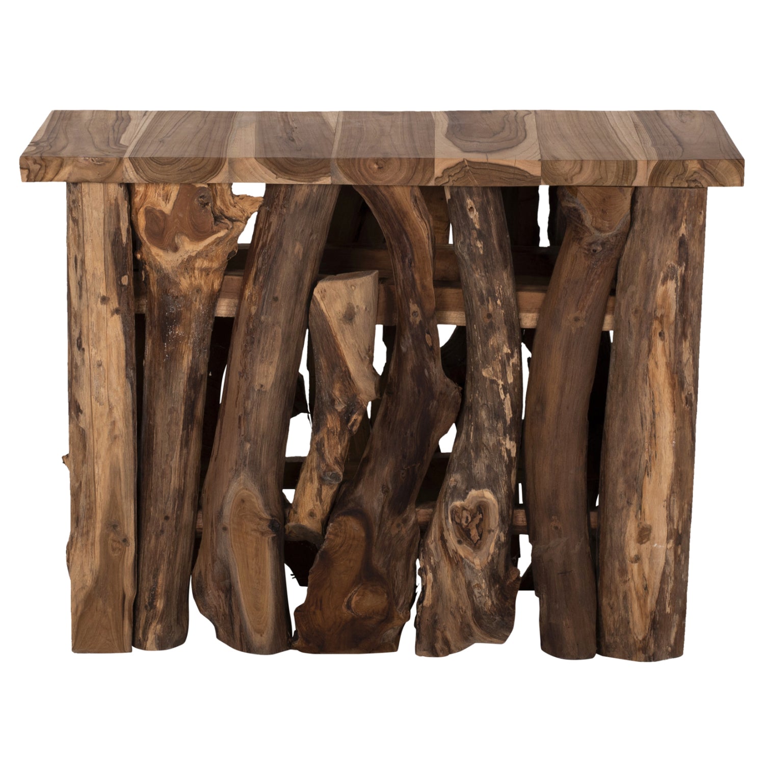 CONSOLE FB99336 SOLID TEAK NATURAL 100X35X75H