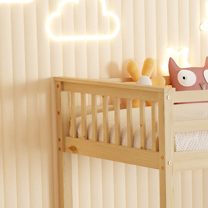 BUNK BED WITH 2 MATTRESSES LANTAI HM21307 PINE WOOD IN NATURAL COLOR--FOR MATTRESSES 90x190cm