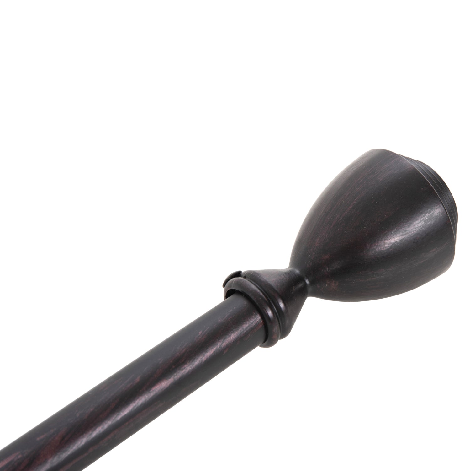 METAL CURTAIN ROD HM11280.03 FOLDABLE IN BLACK-RED COLORING WITH CONE ENDS 110-210cm.
