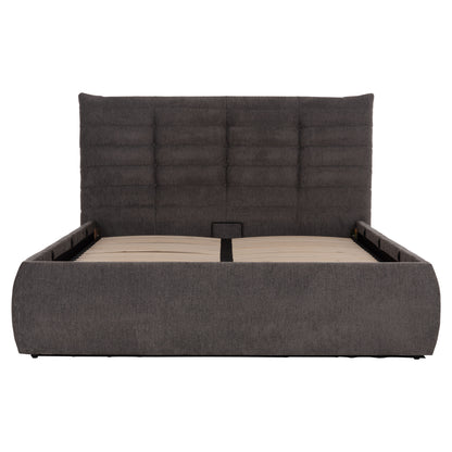 DOUBLE BED SANDRA HM732.01 GREY FABRIC & STORAGE SPACE--FOR MATTRESS 160x200cm.
