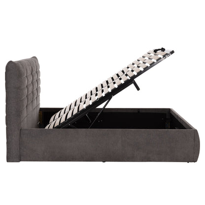 DOUBLE BED SANDRA HM732.01 GREY FABRIC & STORAGE SPACE--FOR MATTRESS 160x200cm.