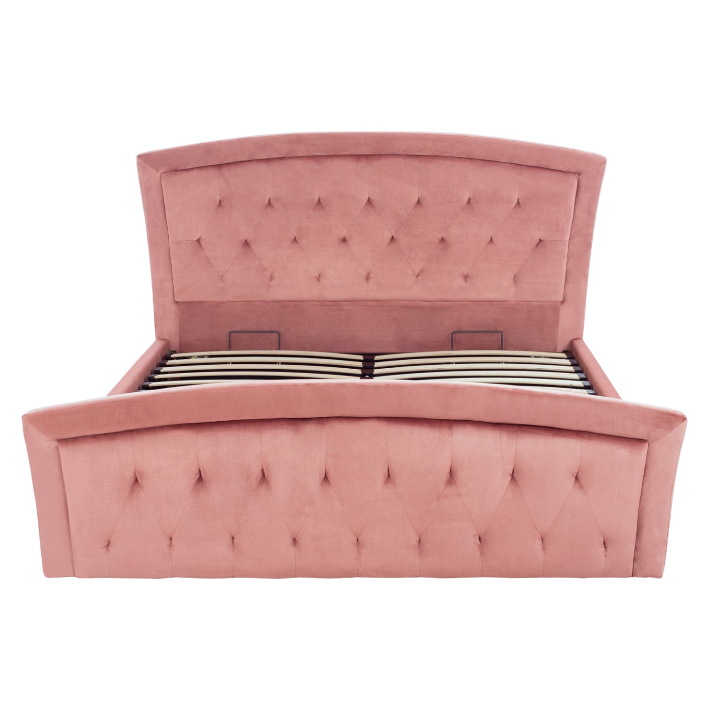 BED WITH MATTRESS & STORAGE SPACE ODELIA HM10766.02 DUSTY PINK VELVET--FOR 160x200cm.