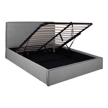 DOUBLE BED WITH MATTRESS ALLIE HM10768.01 GREY FABRIC-WITH STORAGE SPACE--FOR 160x200cm.