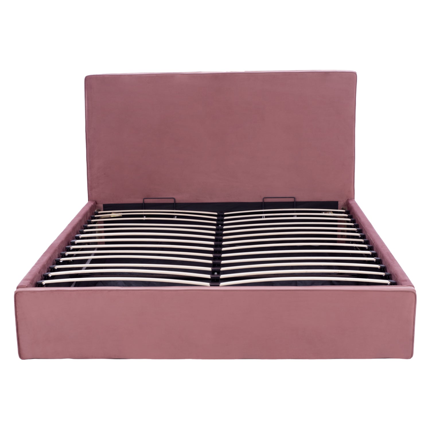 DOUBLE BED WITH MATTRESS ALLIE HM10768.02 DUSTY PINK VELVET-WITH STORAGE SPACE--FOR 160x200cm.