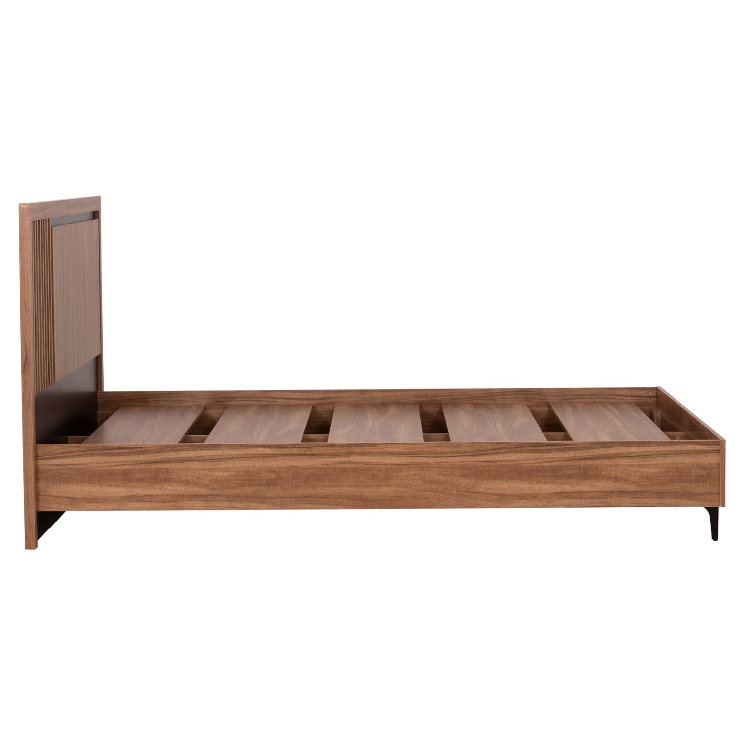 DOUBLE BED WITH MATTRESS HARRY HM10808.01 MELAMINE IN NATURAL WOOD COLOR & BLACK--FOR 160x200cm