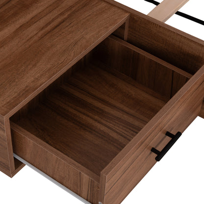 DOUBLE BED WITH MATTRESS HARRY HM10914.01 MELAMINE IN NATURAL WOOD COLOR & BLACK--FOR 160x200cm