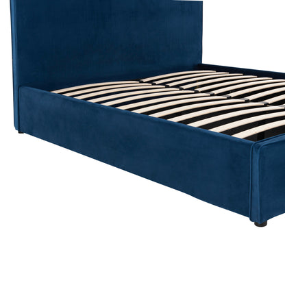 BED ALLIE HM584.18 160X200 WITH STORAGE SPACE-BLUE VELVET