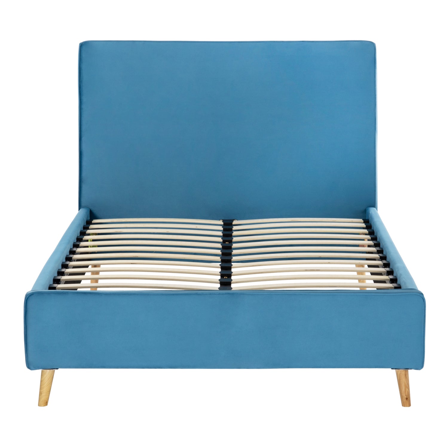 SEMI-DOUBLE BED WITH MATTRESS MAYLIN HM10802.01 TURQUOISE VELVET--MATTRESS 120X200cm