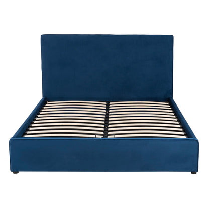 BED WITH MATTRESS & STORAGE SPACE ALLIE HM10805.18 BLUE VELVET--MATTRESS 160Χ200cm