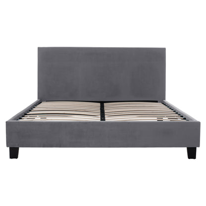 BED WITH MATTRESS BECCA HM10760.02 GREY FABRIC--FOR MATTRESS 150x200cm
