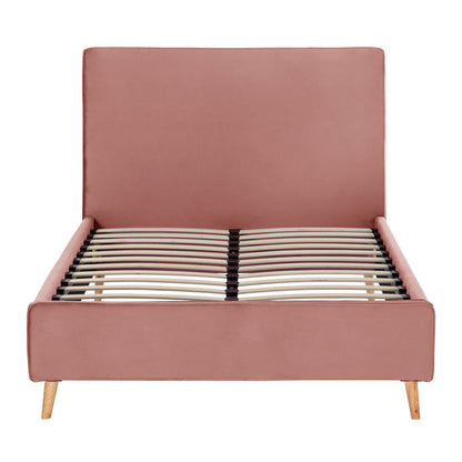 BED WITH MATTRESS MAYLIN HM21281.01 DUSTY PINK VELVET--FOR MATTRESS 120x200cm
