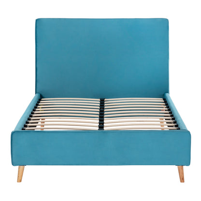 BED WITH MATTRESS MAYLIN HM21281.02 TURQUOISE (BLUE-GREEN) VELVET--FOR MATTRESS 120x200cm