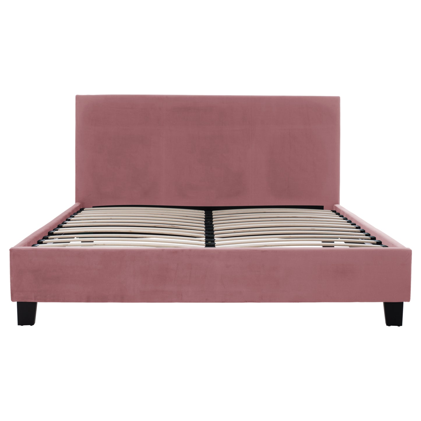 BED WITH MATTRESS BECCA HM21283.05 DUSTY PINK VELVET--FOR MATTRESS 150x200cm