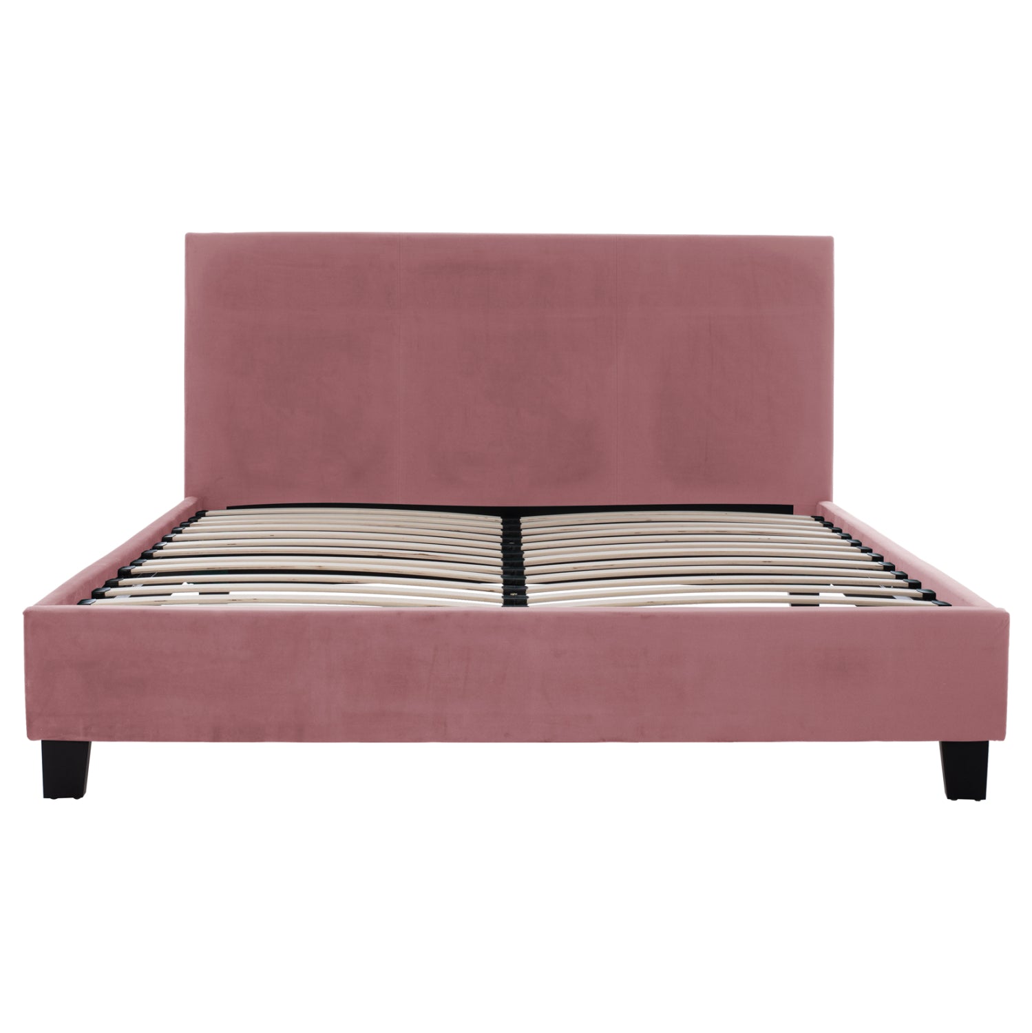 BED WITH MATTRESS BECCA HM21283.05 DUSTY PINK VELVET--FOR MATTRESS 150x200cm