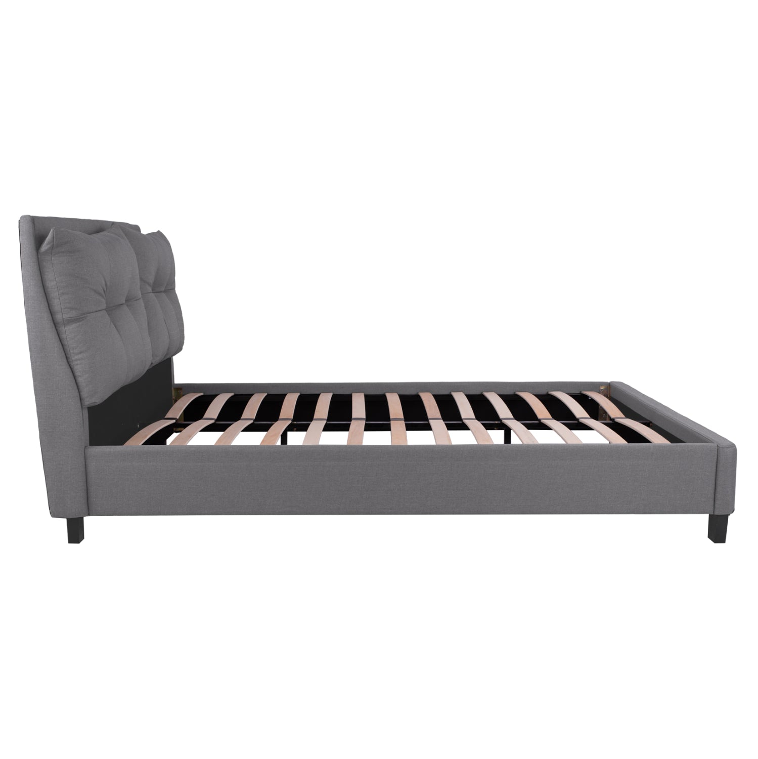 BED WITH MATTRESS BILLIE HM21284.03 GREY FABRIC--FOR MATTRESS 160x200cm