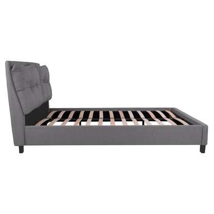 BED WITH MATTRESS BILLIE HM21284.03 GREY FABRIC--FOR MATTRESS 160x200cm