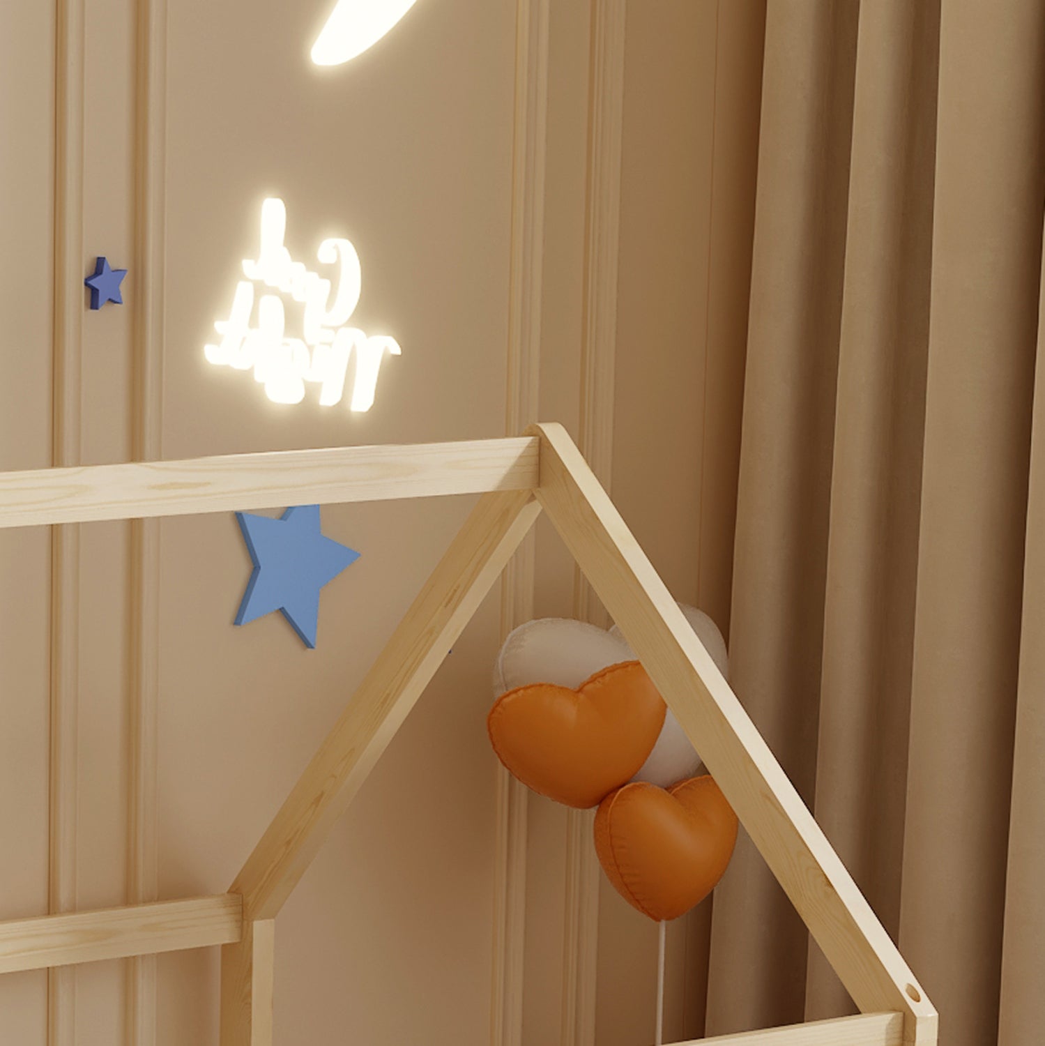 BED FOR KIDS PEPE HM677.01 t.MONTESSORI SOLID PINE WOOD IN NATURAL- 190x90cm.