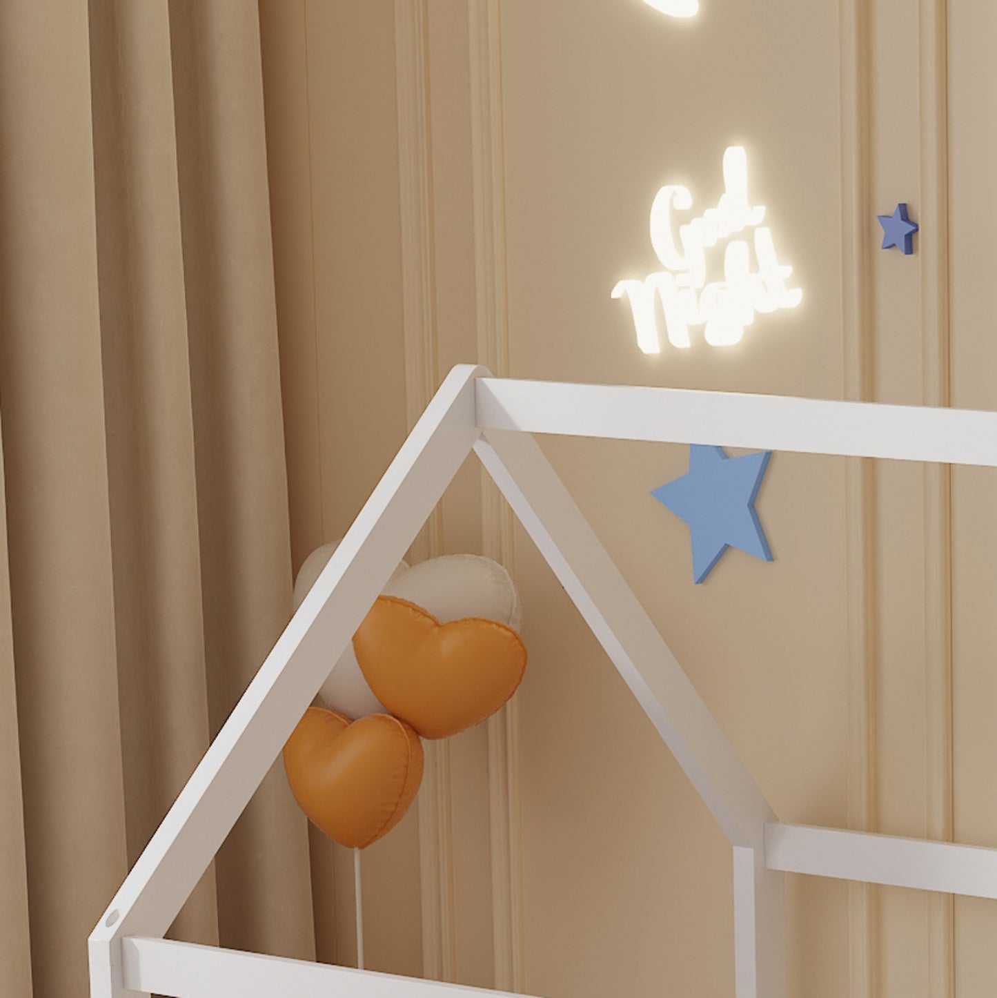 BED FOR KIDS PEPE HM677.03 t.MONTESSORI SOLID PINE WOOD IN WHITE- 190x90cm.
