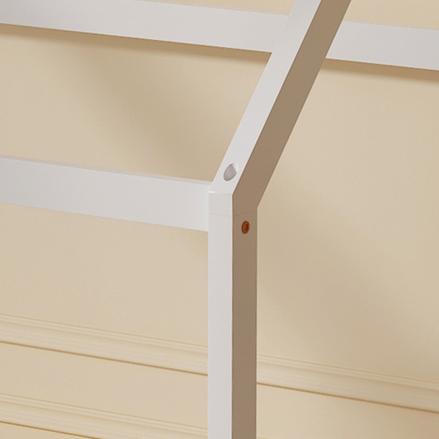 BED FOR KIDS PEPE HM677.03 t.MONTESSORI SOLID PINE WOOD IN WHITE- 190x90cm.