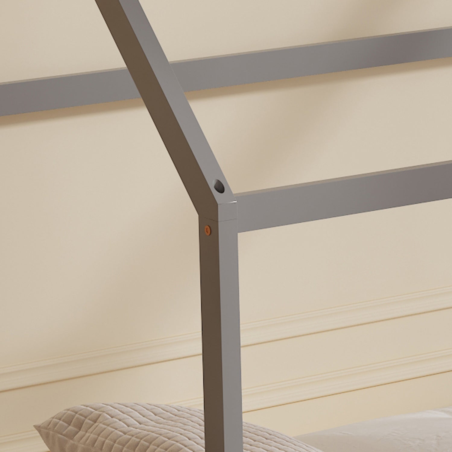 BED FOR KIDS PEPE HM677.05 t.MONTESSORI SOLID PINE WOOD IN GREY- 190x90cm.