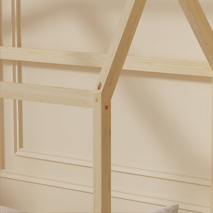 BED FOR KIDS PEPE HM678.01 t.MONTESSORI SOLID PINE WOOD IN NATURAL- 140x70cm.