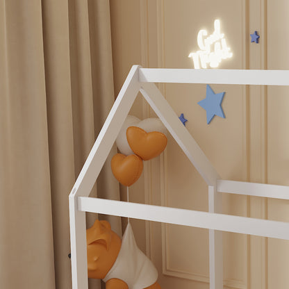 BED FOR KIDS PEPE HM678.03 t.MONTESSORI SOLID PINE WOOD IN WHITE- 140x70cm.