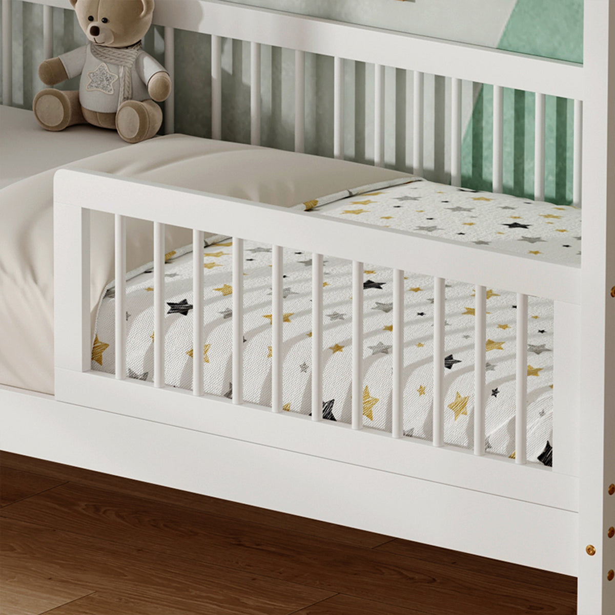 ΚΡΕΒΑΤΙ ΠΑΙΔΙΚΟ HUEY HM752.03 τ.MONTESSORI ΞΥΛΟ ΠΕΥΚΟ ΛΕΥΚΟ--ΓΙΑ 190x90εκ