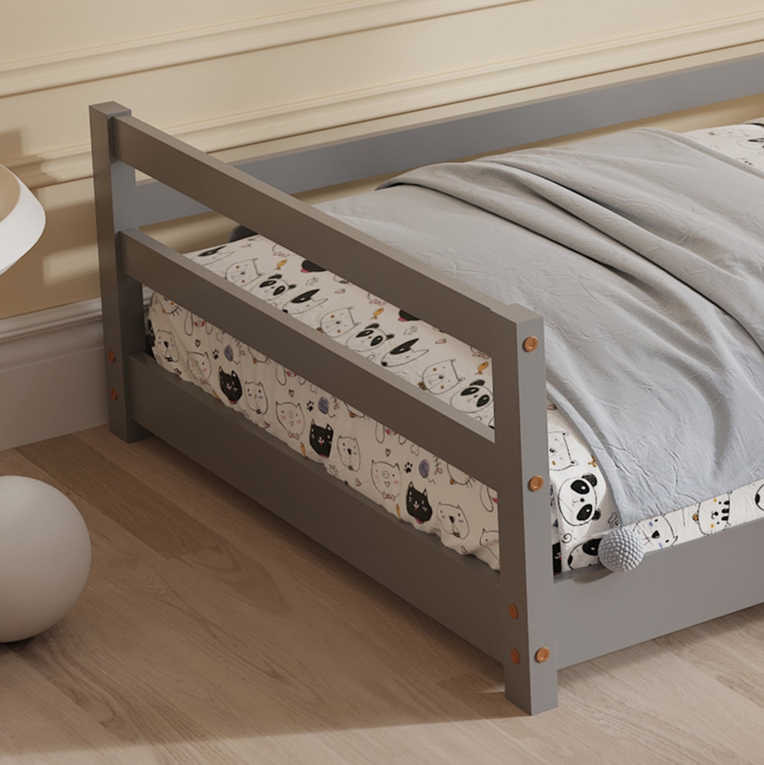 BED WITH MATTRESS HOUSER HM21301.01 PINE WOOD IN GREY COLOR--MATTRESS 90x190cm