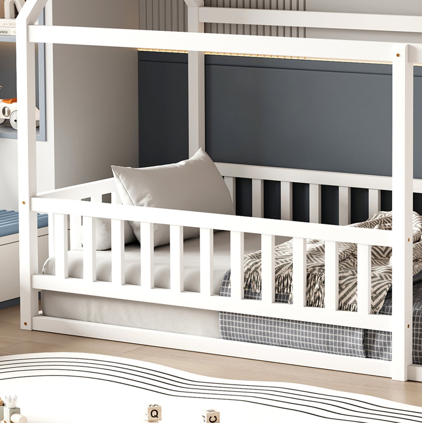 BED WITH MATTRESS HOUSER HM21315.01 PINE WOOD IN WHITE--MATTRESS 90x190cm