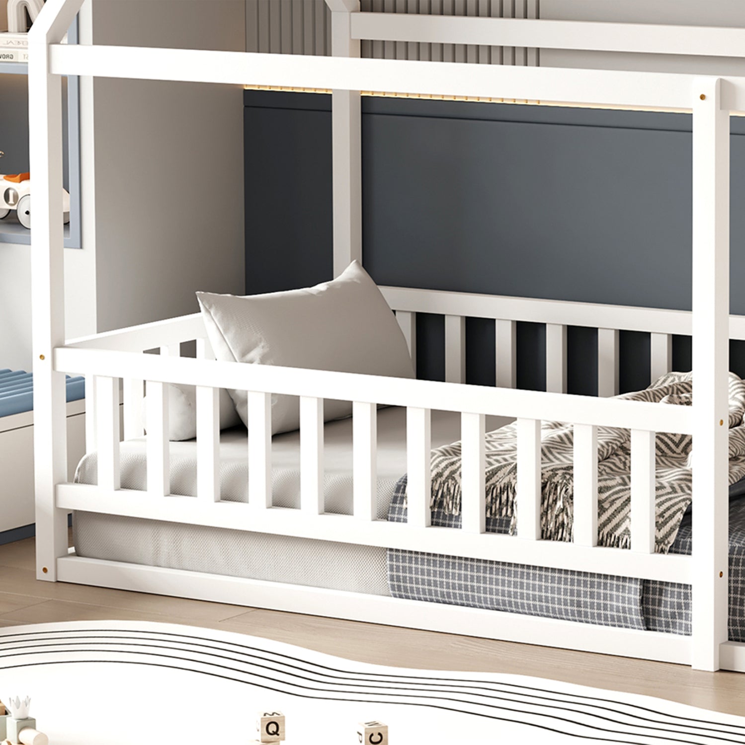 BED WITH MATTRESS HOUSER HM21315.01 PINE WOOD IN WHITE--MATTRESS 90x190cm