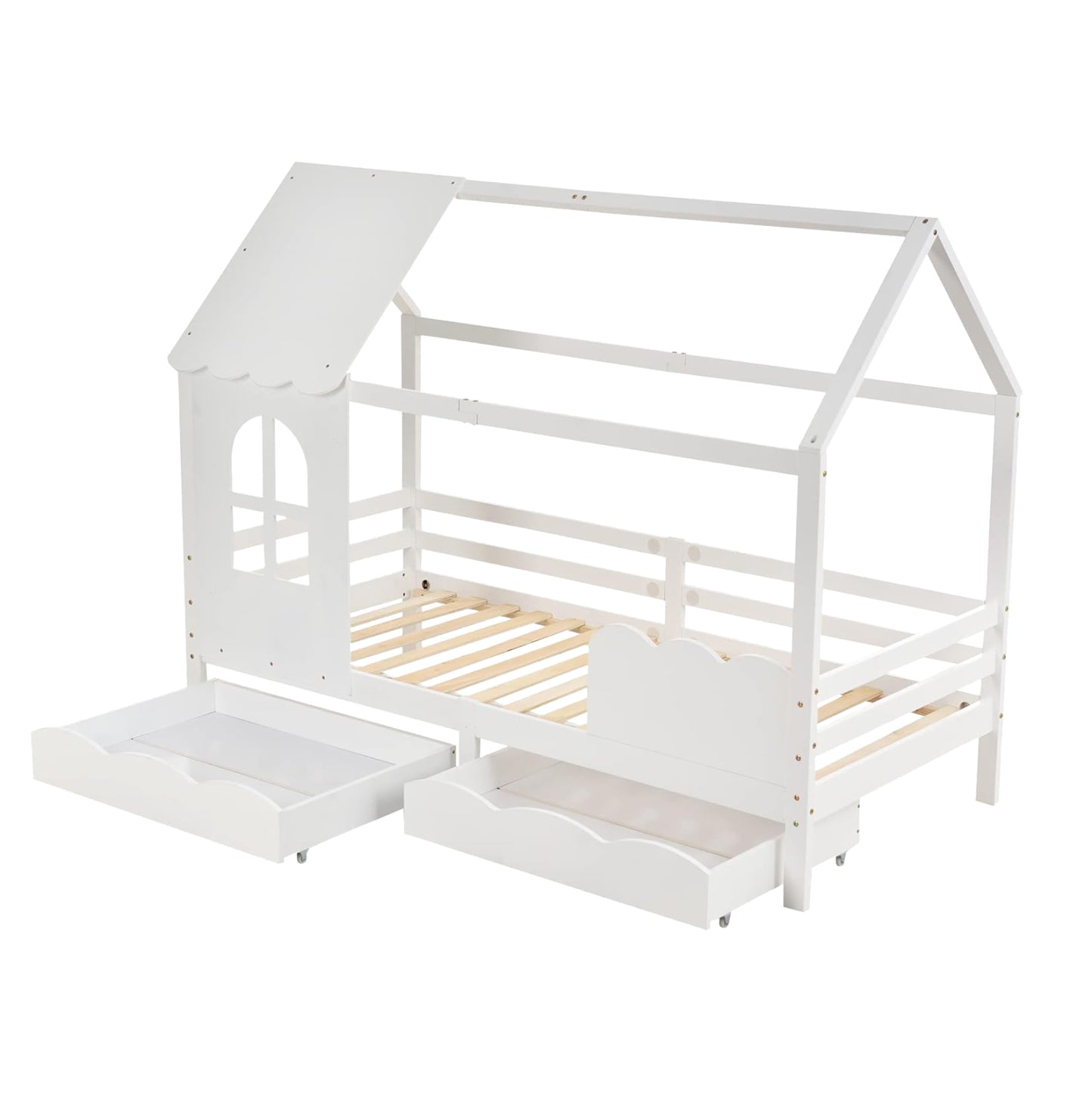 BED WITH MATTRESS DOMER HM21319 PINE WOOD IN WHITE--MATTRESS 90x190cm
