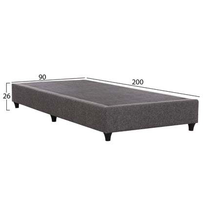 SUBSTRATE BED SIGGY HM722.10 NO STORAGE SPACE--GREY FABRIC--FOR MATTRESS 90x200cm.