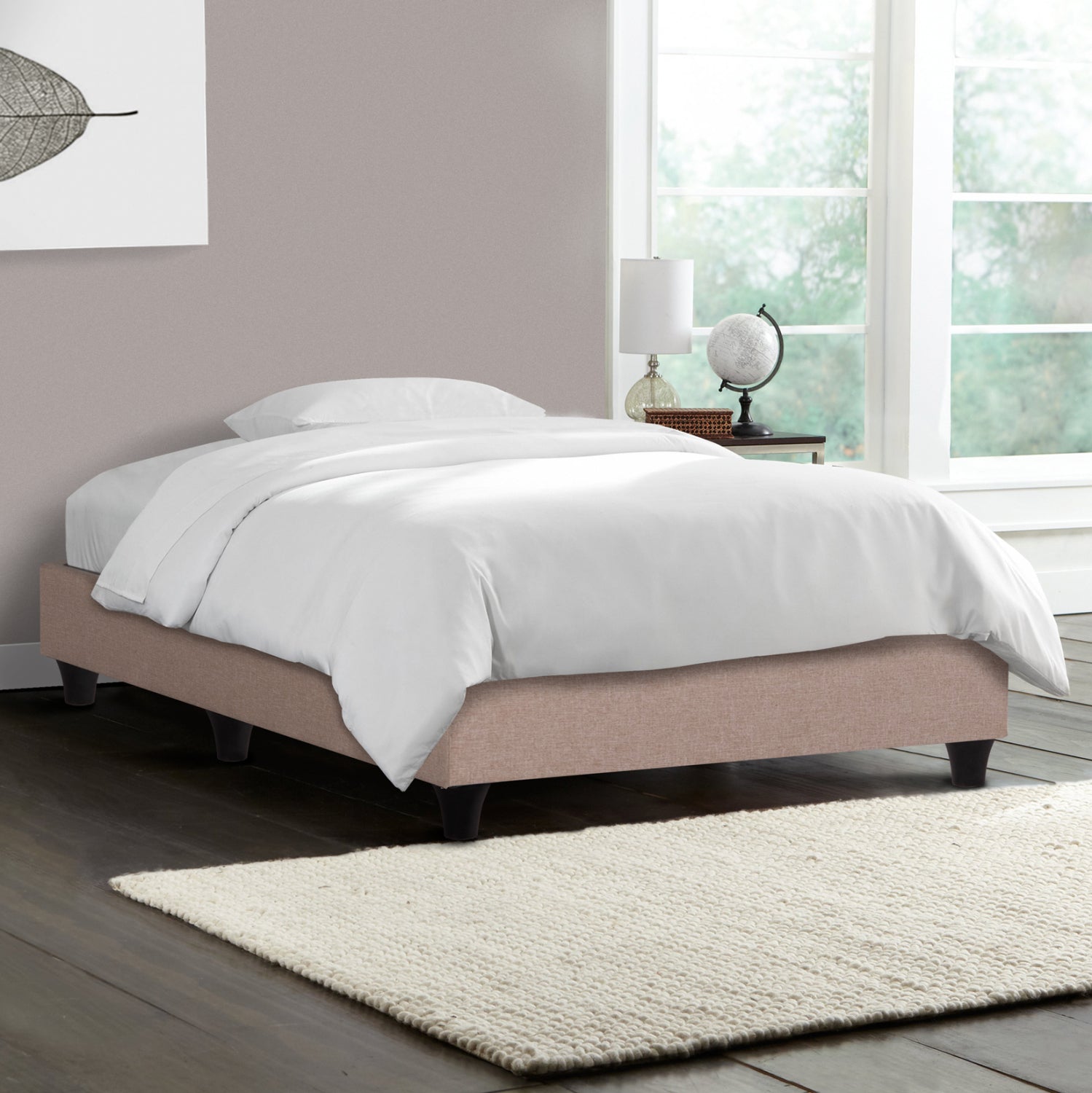SUBSTRATE BED SIGGY HM722.30 NO STORAGE SPACE--BEIGE FABRIC--FOR MATTRESS 90x200cm.