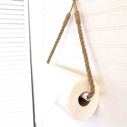 PAPER HANGER FROM ROPE WITH METAL BASE HM9072 12x45x3 cm.