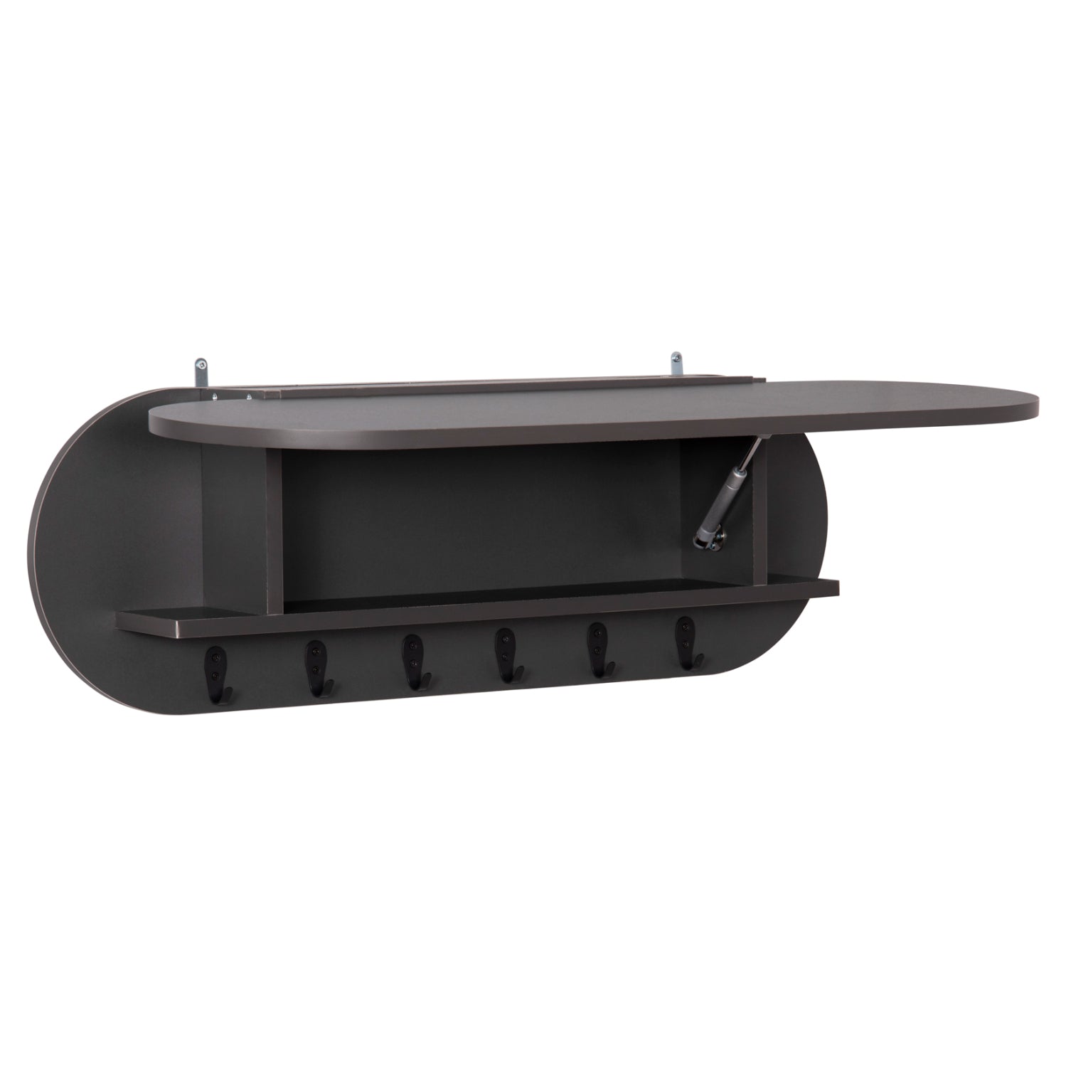 ENTRYWAY HANGER WITH CABINET SHELF STOR HM18078.03 MELAMINE IN DARK GREY 84x15.5x28.5Hcm.
