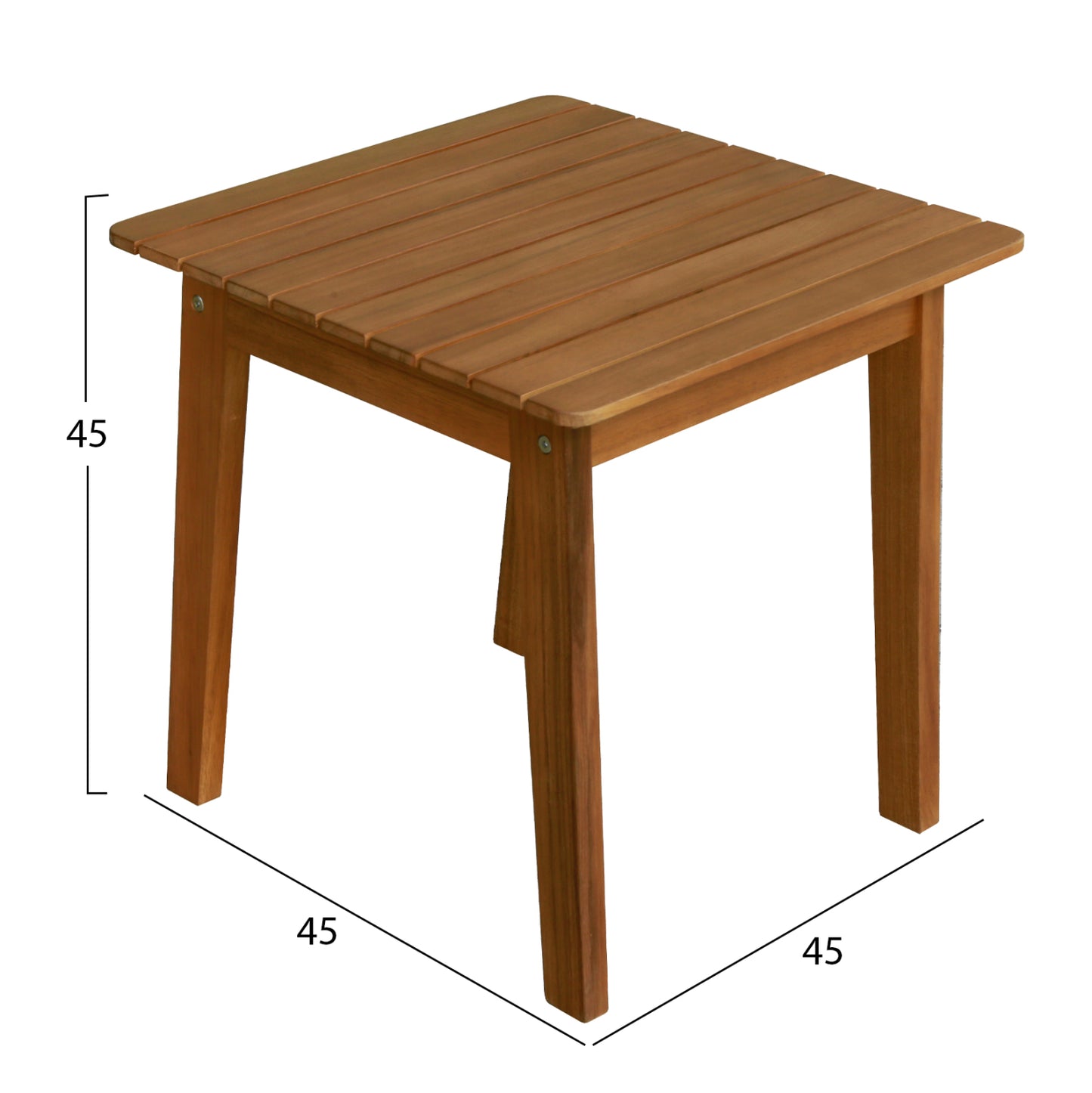 LOUNGE SET MIREX HM10893 COFFEE TABLE & 2 LOUNGE ARMCHAIRS--ACACIA WOOD-ECRU CUSHIONS