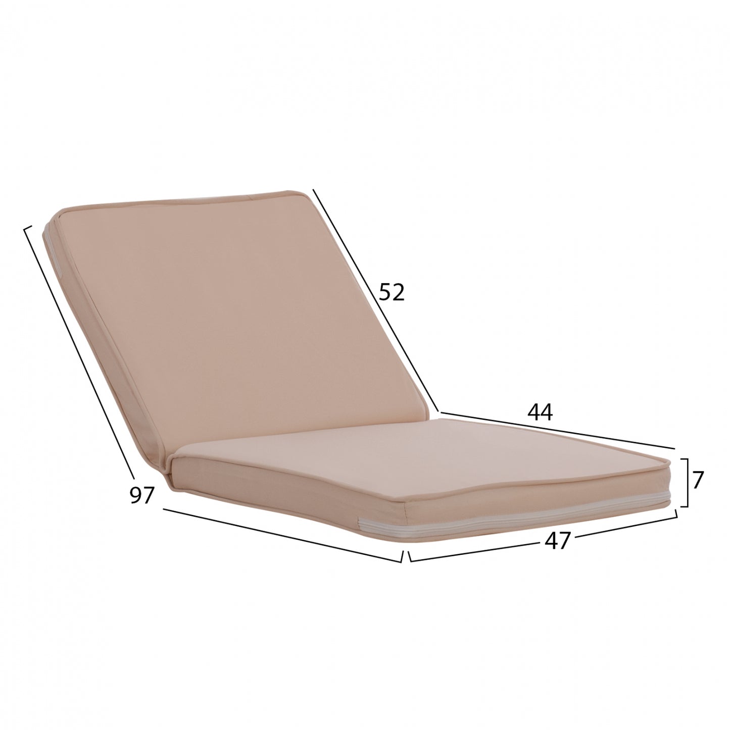 Pillow for chair Polyester Chios Beige HM11239.01P 100(45x55)x45x5cm