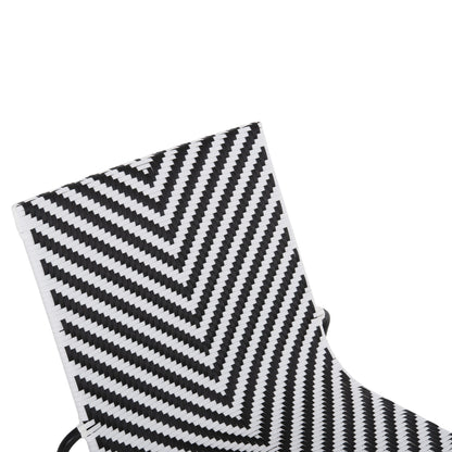 METAL CHAIR PONY HM6082 BLACK & WHITE SYNTHETIC RATTAN 66x68x75Hcm.