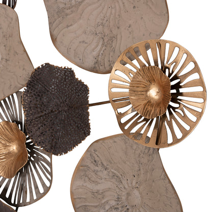METALLIC WALL DECORATION HM7163 BROWN ECRU GOLD 69x8x69Y cm.