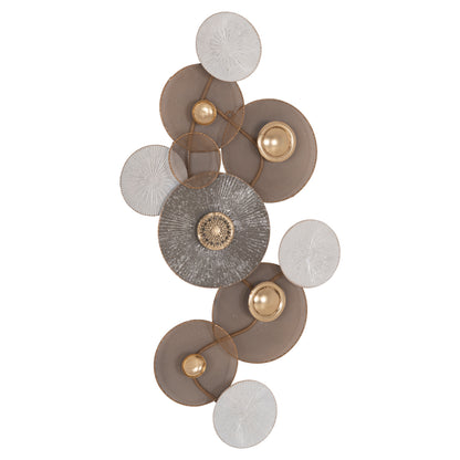 METAL WALL DECORATION HM7165 GOLD WHITE 91x6x50Y cm.