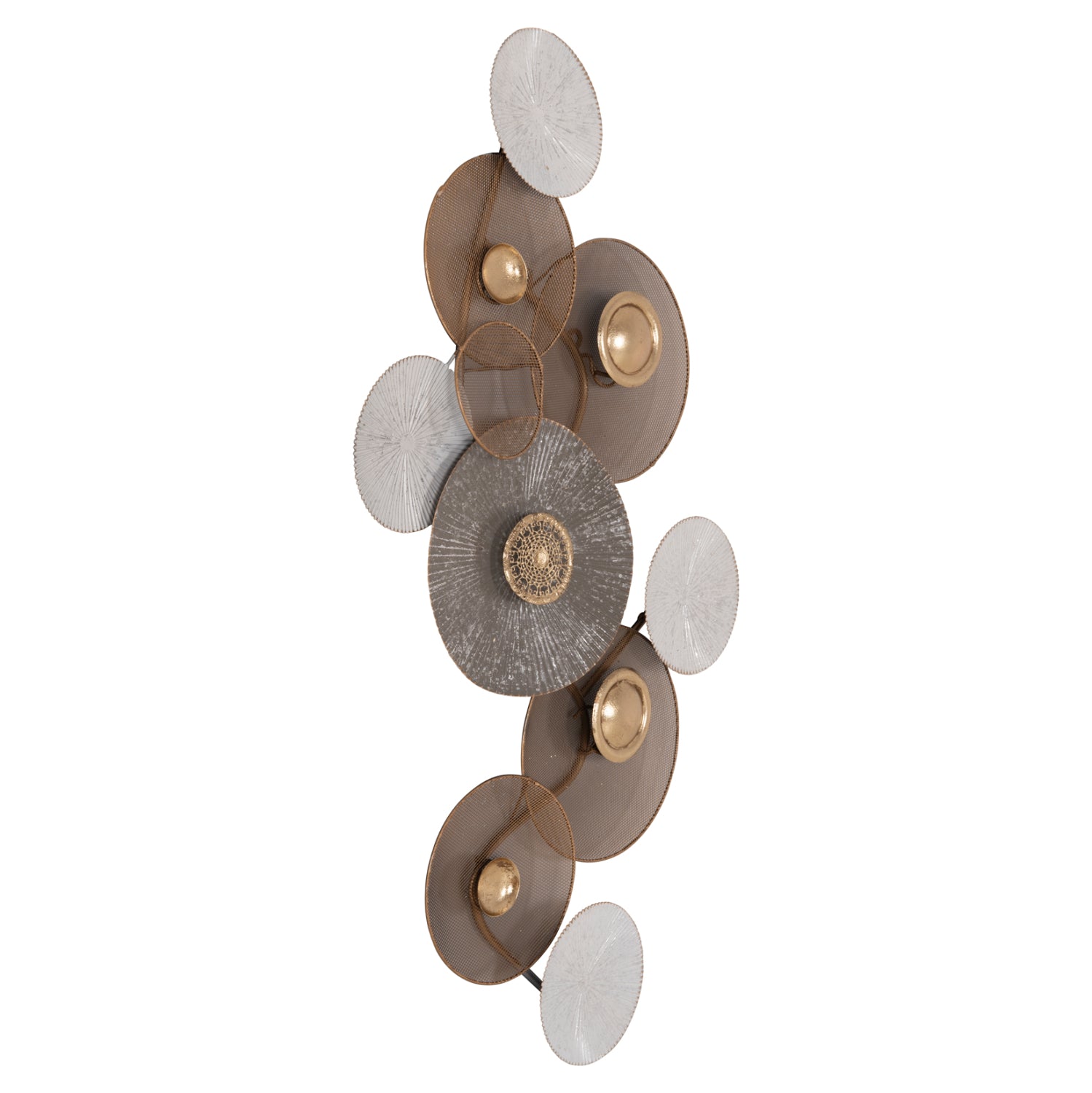 METAL WALL DECORATION HM7165 GOLD WHITE 91x6x50Y cm.
