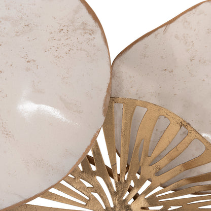 METALLIC WALL DECORATION HM7177 GOLD WHITE 74x10x38Η cm.