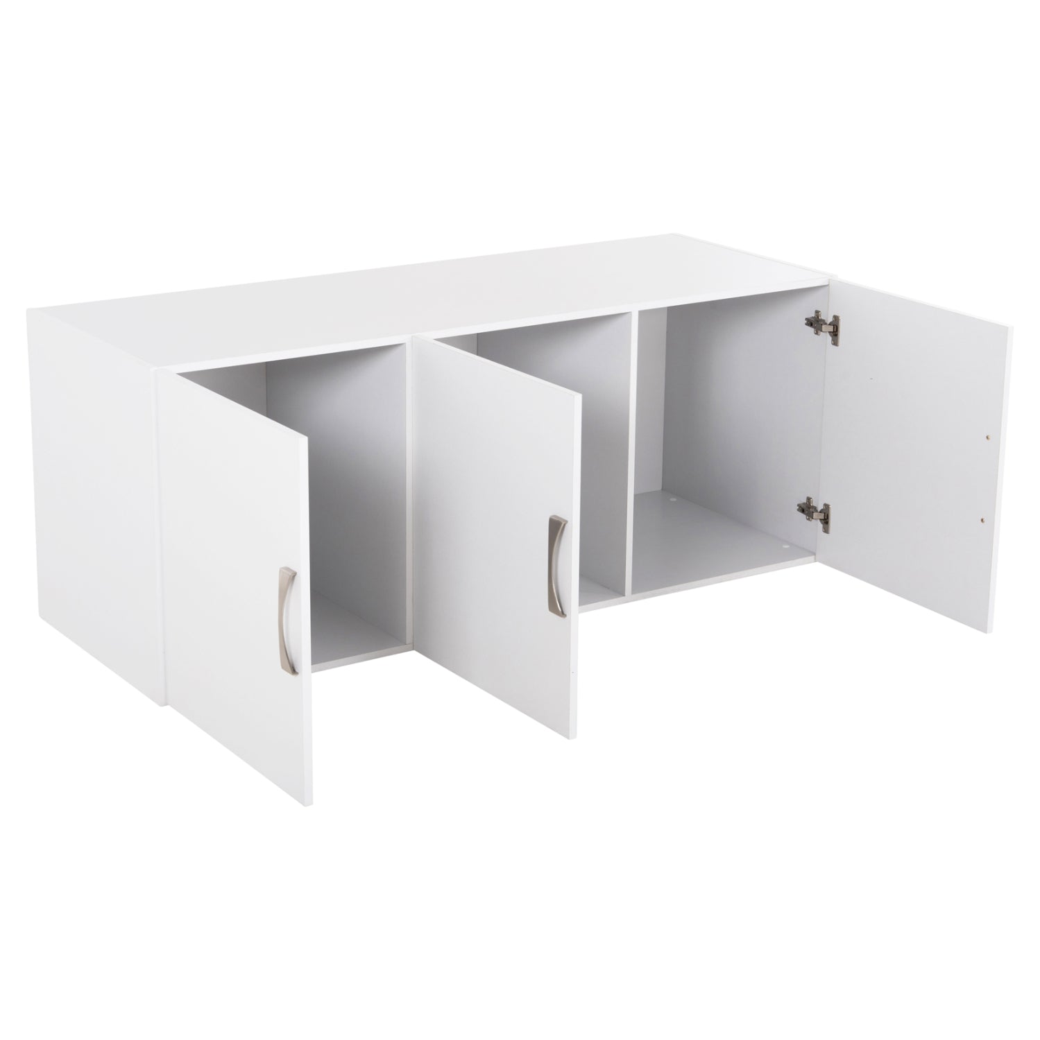 WARDROBE 3-LEAF WITH LOFT CARLY HM10891.05 MELAMINE IN WHITE 150x55x240Hcm