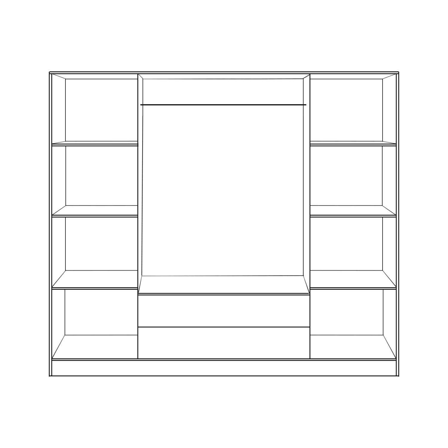 Wardrobe 4 Door with 2 drawers 200Χ56Χ180Hcm. HM353.02 Sonama