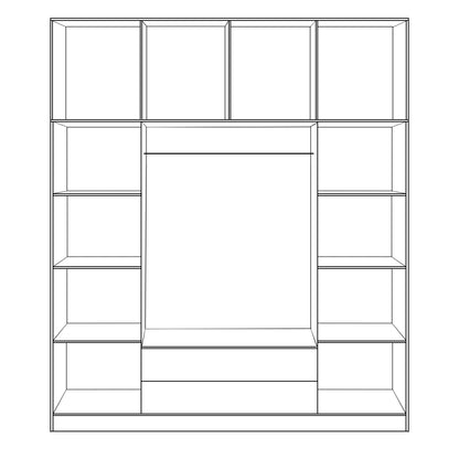 Wardrobe 4 Door with Loft 200x240x55.5 and 2 drawers sonama