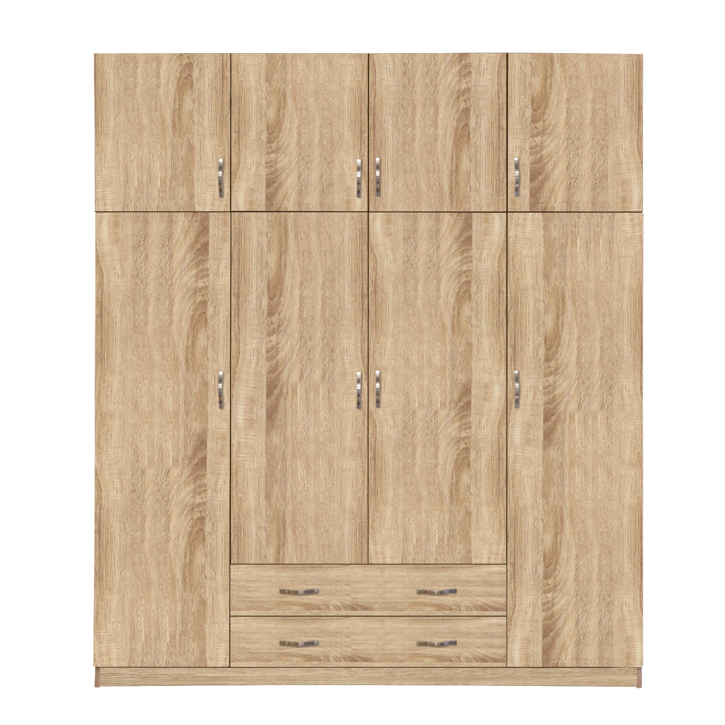 Wardrobe 4 Door with Loft 200x240x55.5 and 2 drawers sonama